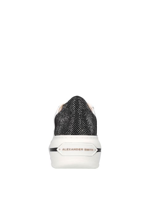 Sneakers in pelle,ecopelle e strass ALEXANDER SMITH | LANCASTER WOMAN LSW 1912BIANCO-NERO